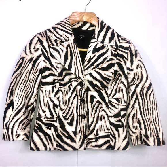 Rafaella Blazer Zebra Striped M - Picture 1 of 6